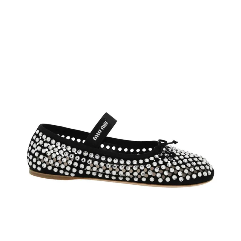 MIU MIU Ballerinas Black Satin-1