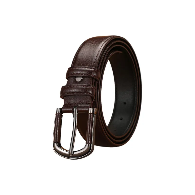 JW Cow Leather Belts Unisex Black, Dark Brown, Orange Width 3.3CM-2