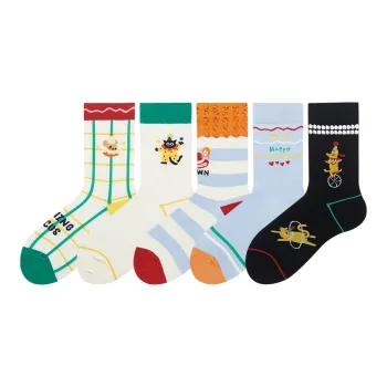Hello Monday Mid Calf Socks Women's 5 Pack