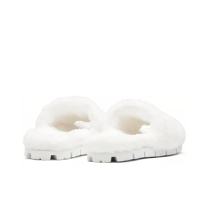 PRADA Terry Cloth Slide White Black Women's-3