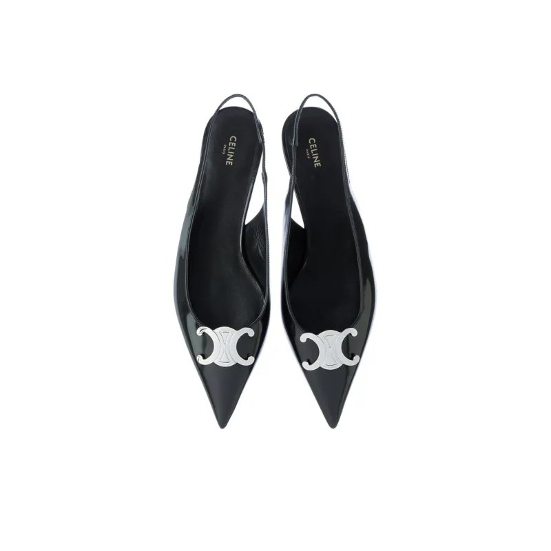 CELINE Triomphe Women's Casual Shoes 0.5cm Women's Black-4