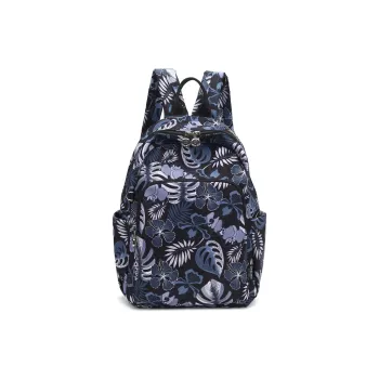 FIDO DIDO Oxford Backpack Medium Size Women's Gold Branch Jade Leaf