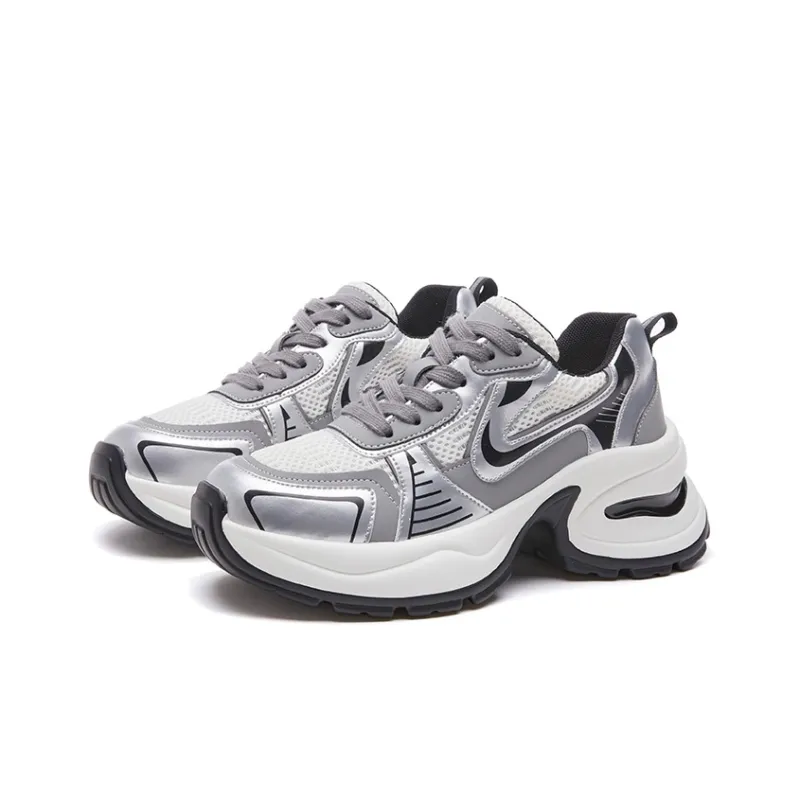 Roubini Low Top Chunky Sneakers Women's Silver-3