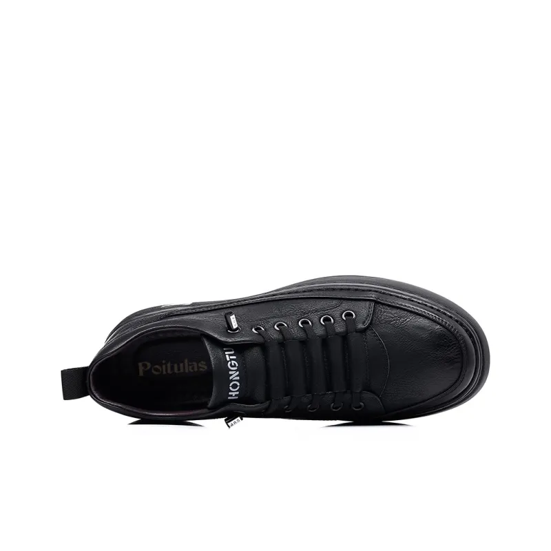 Poitulas Men's Casual Shoes Men Low Top Black-1