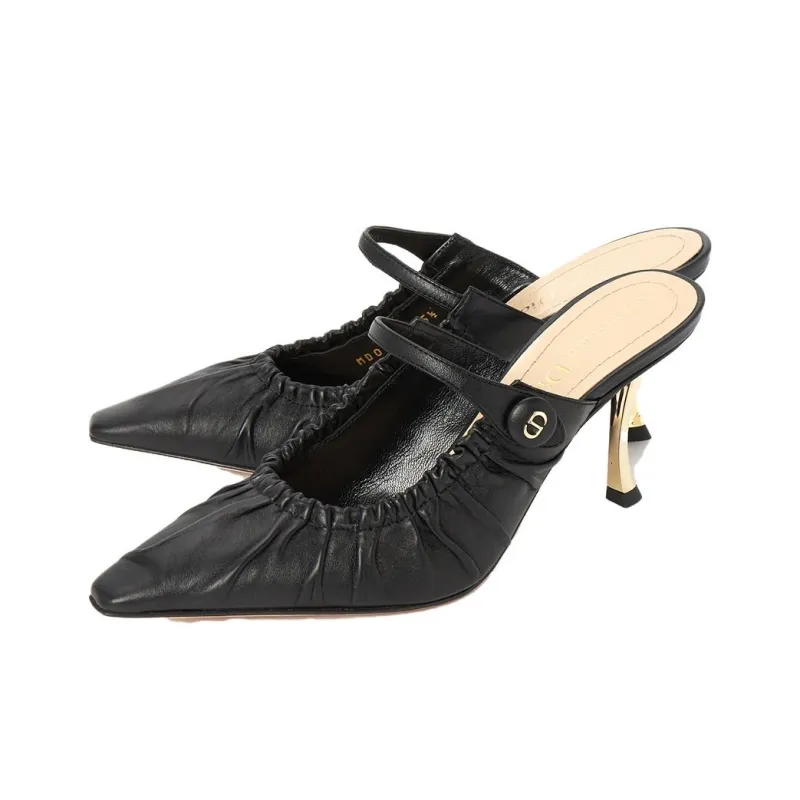 DIOR D Fame Closed Toe Slippers Women's Black-1
