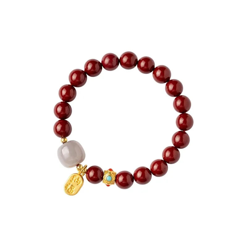 Moon Jewelry Reconstructed Cinnabar Bracelets Unisex-0