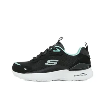 Skechers Durable Breathable Low Top Running Shoes Women's Black Green