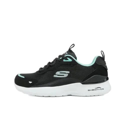 Skechers Durable Breathable Low Top Running Shoes Women's Black Green