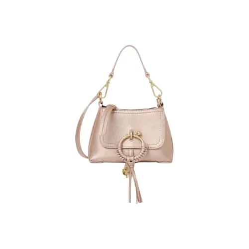 See By Chloe JOAN Series Grain Cow Leather Shoulder Bag, Crossbody Bag Women's Gold Powder