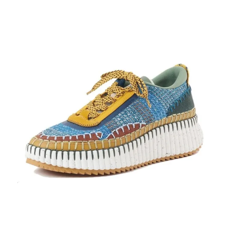 Chloe Cushioning Wear-Resistant Low-Top Casual Shoes Unisex Blue White-2