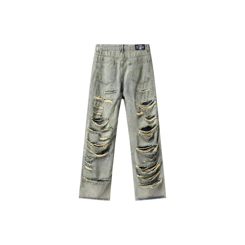 XINYINSU SS24 Jeans Unisex Yellow Mud-1
