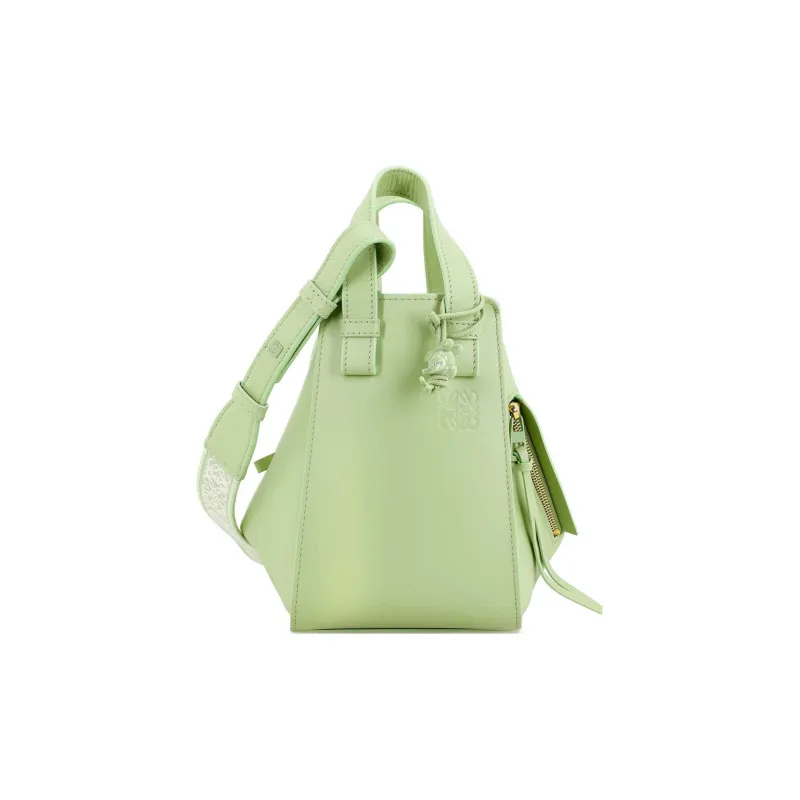 LOEWE Hammock Satin Cow Leather Shoulder Bag, Crossbody Bag, Handbag Regular Women's Okra Glaze Green-3