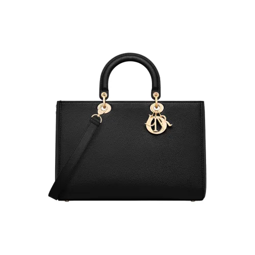 DIOR Grain Cow Leather Shoulder Bag, Crossbody Bag, Handbag Tubas Women's Black