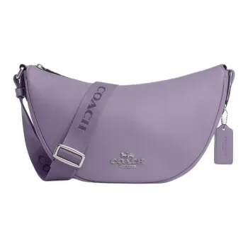 COACH Premium Calfskin Crossbody Bag Shoulder Bag Large Size Women's Light Purple