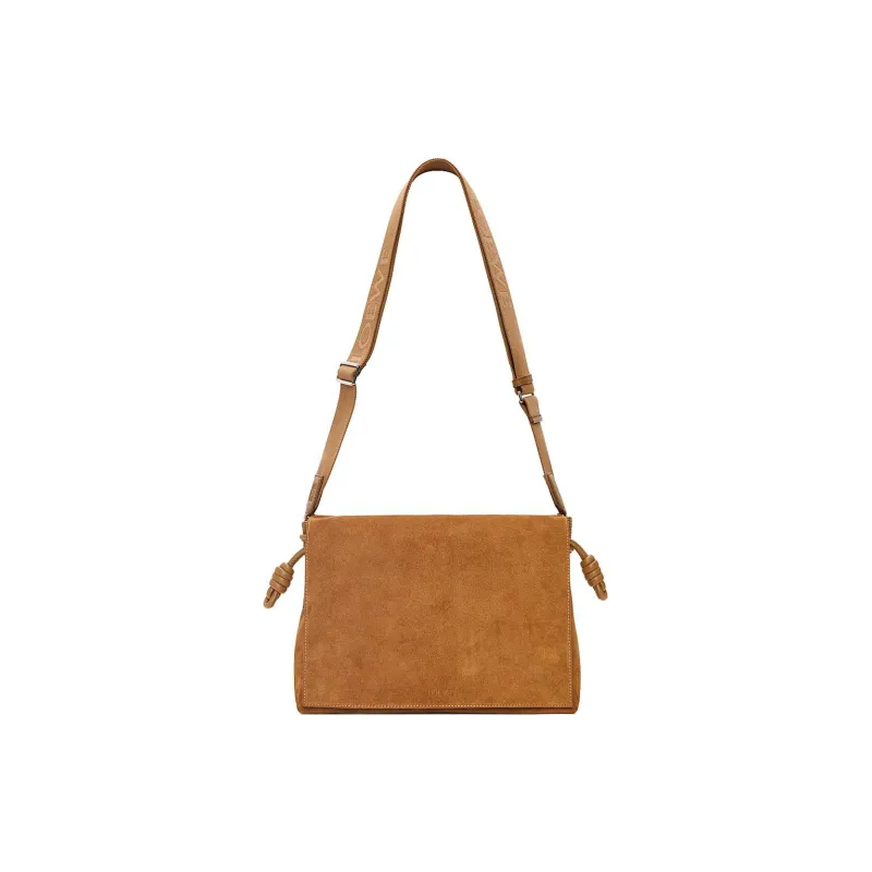 LOEWE Flamenco Suede Cow Leather Shoulder Bag Crossbody Bag Men's Tobacco-1
