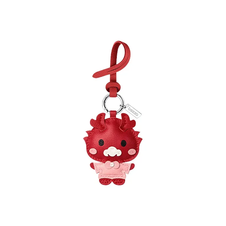 Bezzo Handmade Genuine Sheepskin Keychains Unisex Lucky Red-1