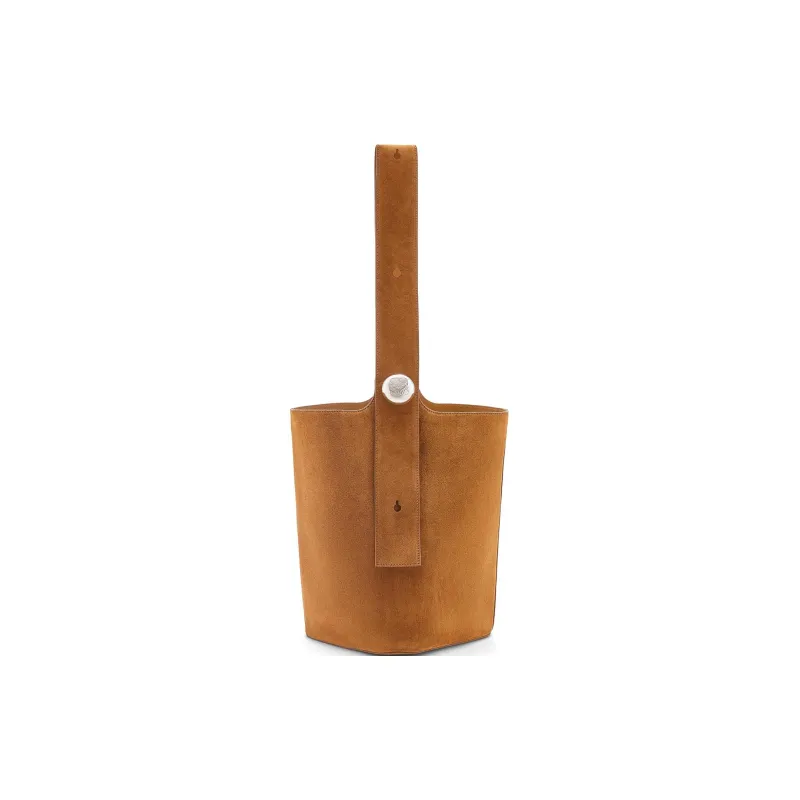 LOEWE Suede Cow Leather Bucket Bag Handbag Shoulder Bag Men's Tobacco-1