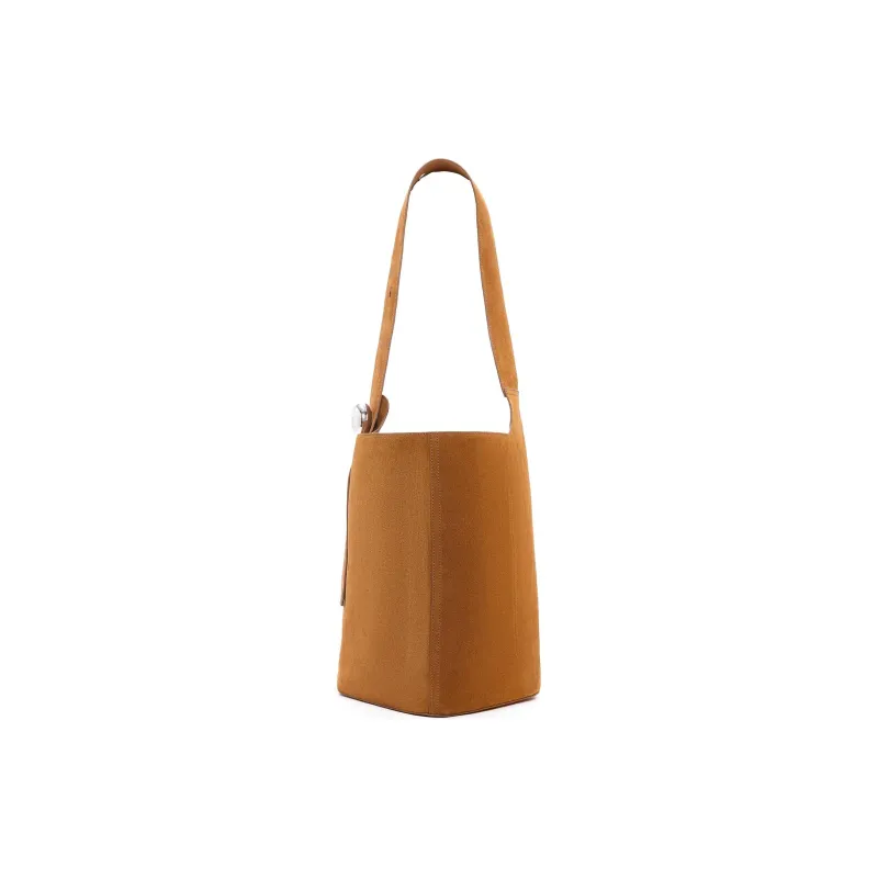 LOEWE Suede Cow Leather Bucket Bag Handbag Shoulder Bag Men's Tobacco-2