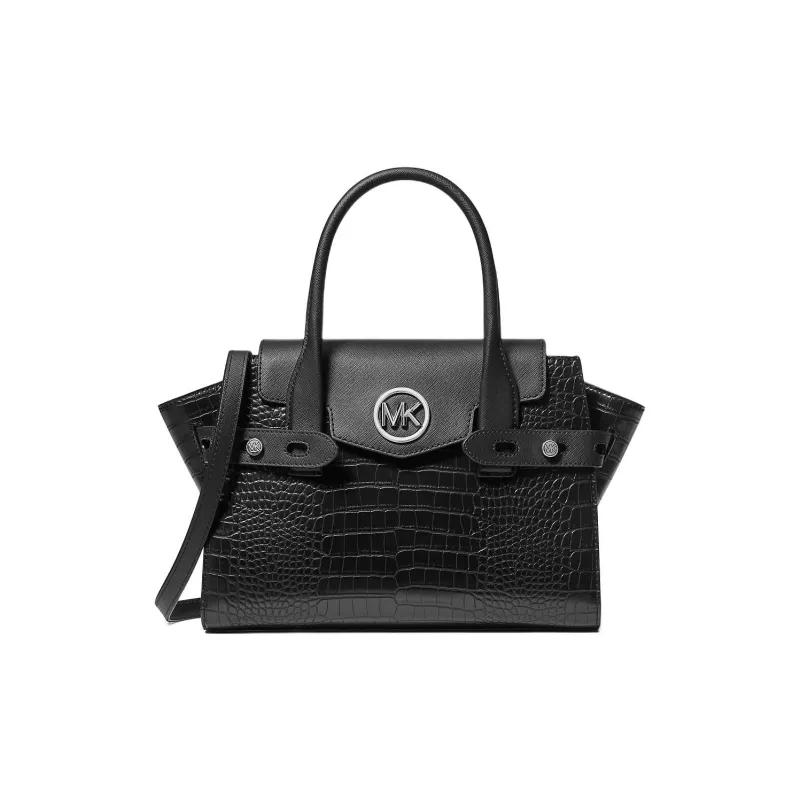 MICHAEL KORS Carmen Polyurethane Shoulder Bag, Crossbody Bag, Handbag Medium Size Women's Black-0