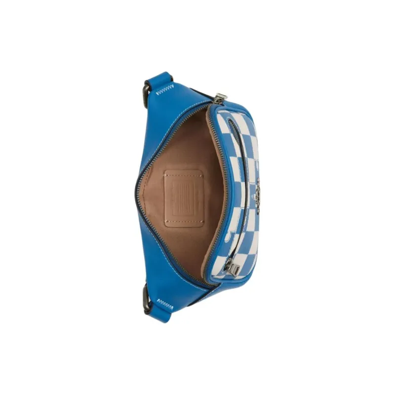 COACH Elias Cow Leather With Artificial Leather Fanny Pack Mini Men's Crown Blue & Chalk-2