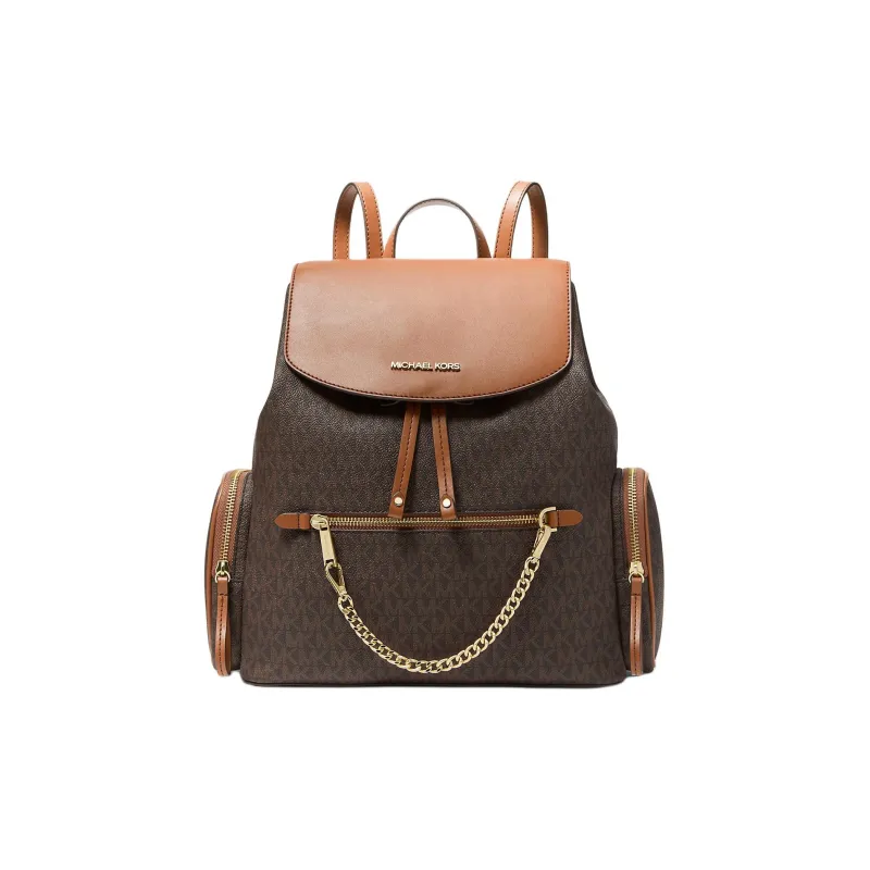 MICHAEL KORS Jet Set Coated Canvas With Polyester And Polyurethane Backpack Tubas Women's Brown-0