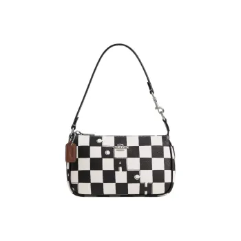 COACH Nolita Coated Canvas And Recycled Leather Shoulder Bag Handbag Small Size Women's Black