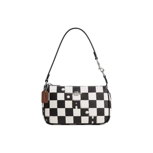 COACH Nolita Coated Canvas And Recycled Leather Shoulder Bag Handbag Small Size Women's Black