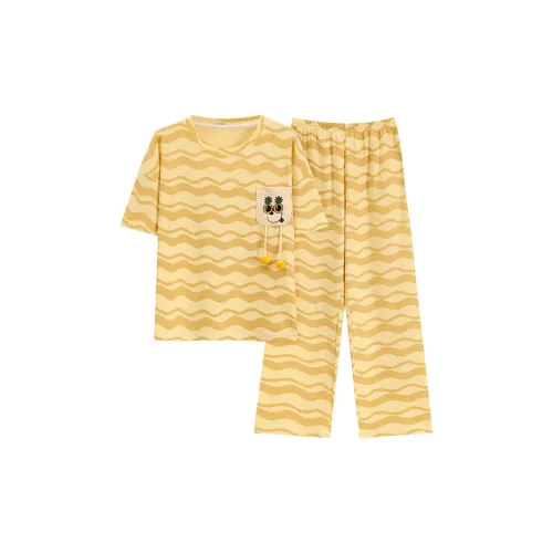 The Story Of The Flower Season Pajama Set Women's Yellow