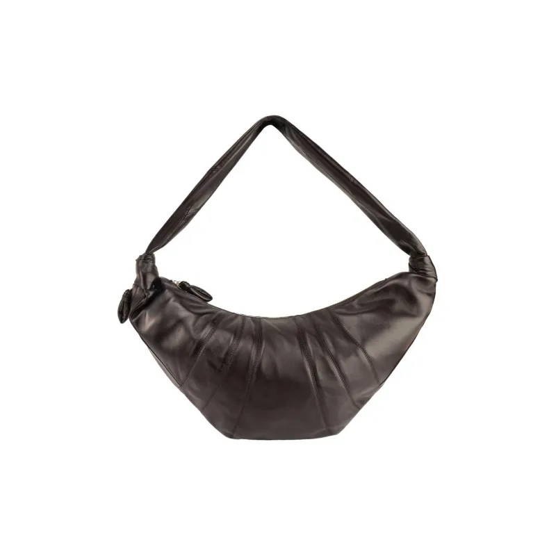 Lemaire Croissant Series Sheepskin Croissant Bag Goat Horn Bag Slogan Bag Handbag Shoulder Bag Large Size Unisex Coffee-1