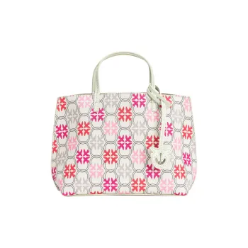 PINKO Cow Leather Tote Bag, Shopping Bag, Handbag Large Size Women's Multicolor