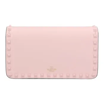 Valentino Rockstud Calfskin Wallet, Crossbody Bag, Shoulder Bag Women's Pink
