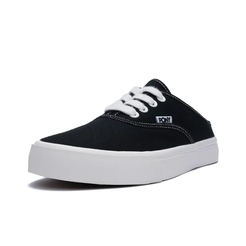 PONY Durable Breathable Low Top Canvas Shoes Women's Black-1