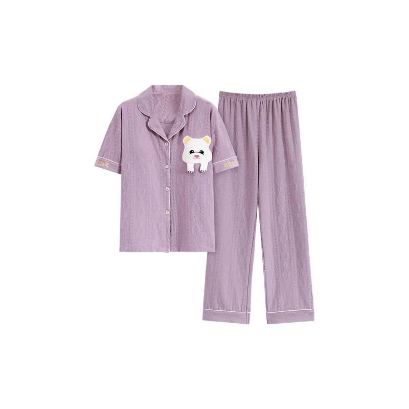 The Story Of The Flower Season Pajama Set Women's Light Purple-0