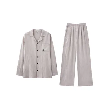 Tianmicat Pajama Set Men's 2 Pack Silver Sand Gray
