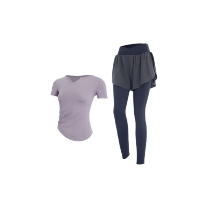 SINGLELADY Yoga Sets Polyester Pilates Training Quick-Dry Workout Clothing-4