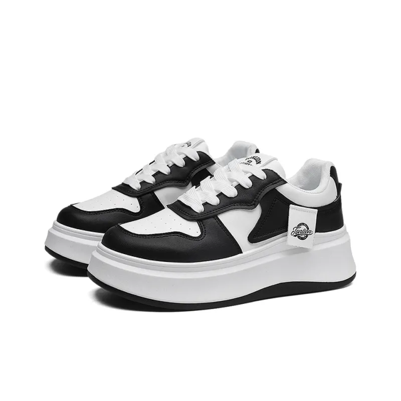 Tonlion Abrasion Resistant Breathable Height Increasing Low Top Stylish Skateboarding Shoes Women's-5