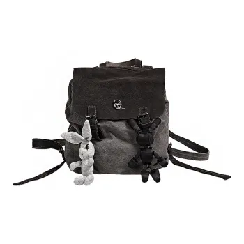 REBIRTH Cow Leather Handheld Backpacks Unisex Buckle Closure