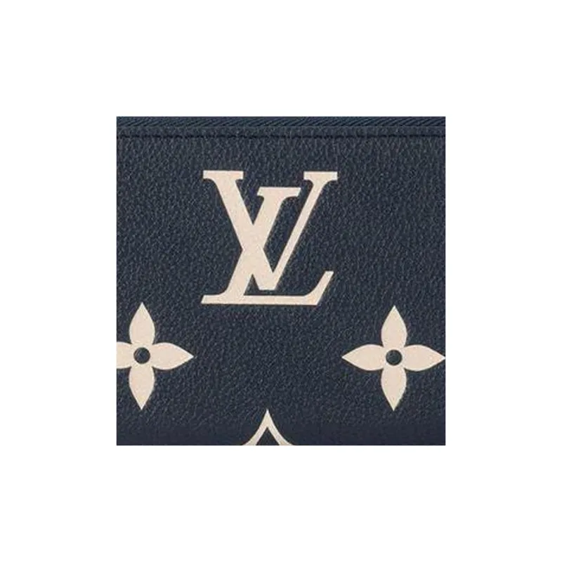LOUIS VUITTON CLÉMENCE Leather Wallet Women's Dark Blue-2