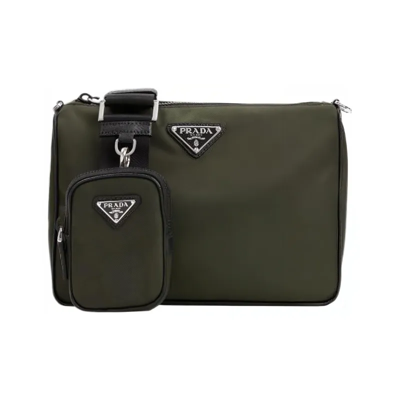 PRADA Polyamide Messenger Bag Crossbody Bag Shoulder Bag Men's Green-0