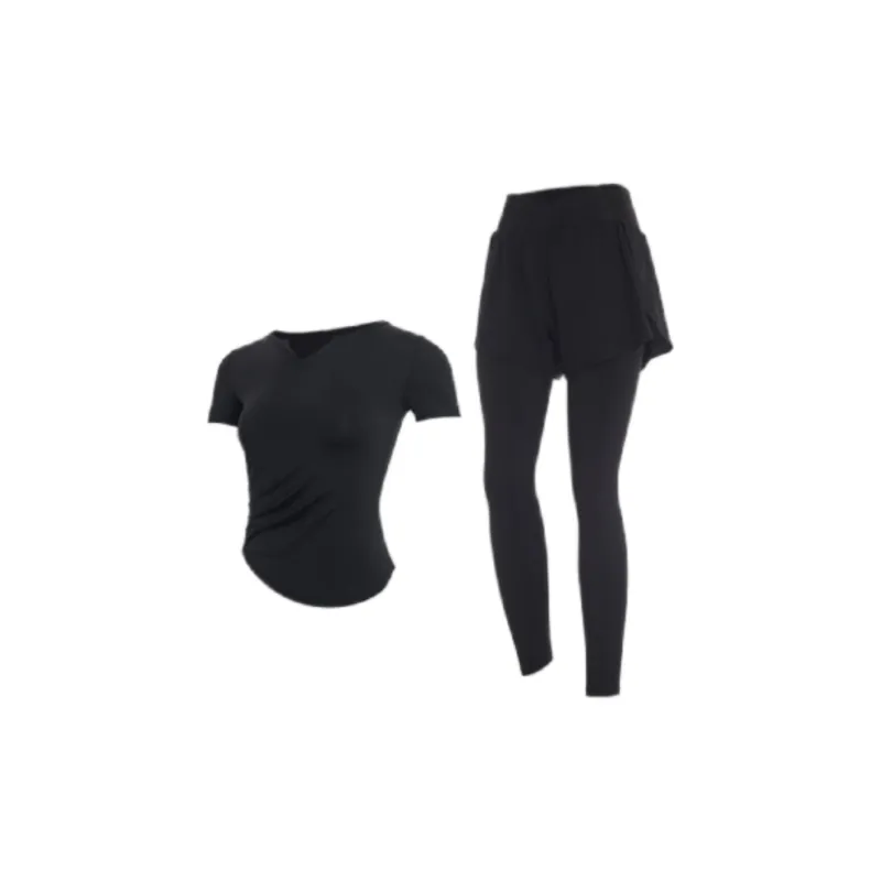 SINGLELADY Yoga Sets Polyester Pilates Training Quick-Dry Workout Clothing-6