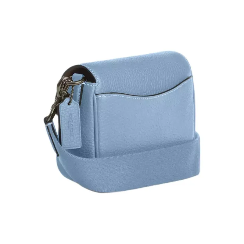 COACH Amelia Soft Pebbled Leather Saddle Bag Shoulder Bag Crossbody Bag Small Size Women's Blue-1