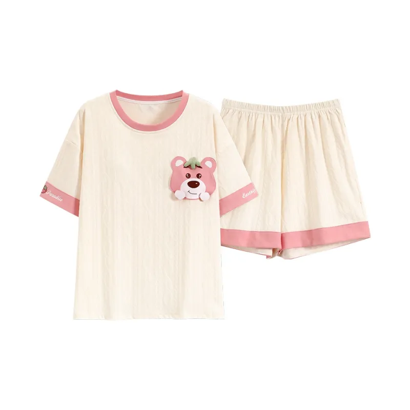 The Story Of The Flower Season Pajama Set Women's Ecru-0