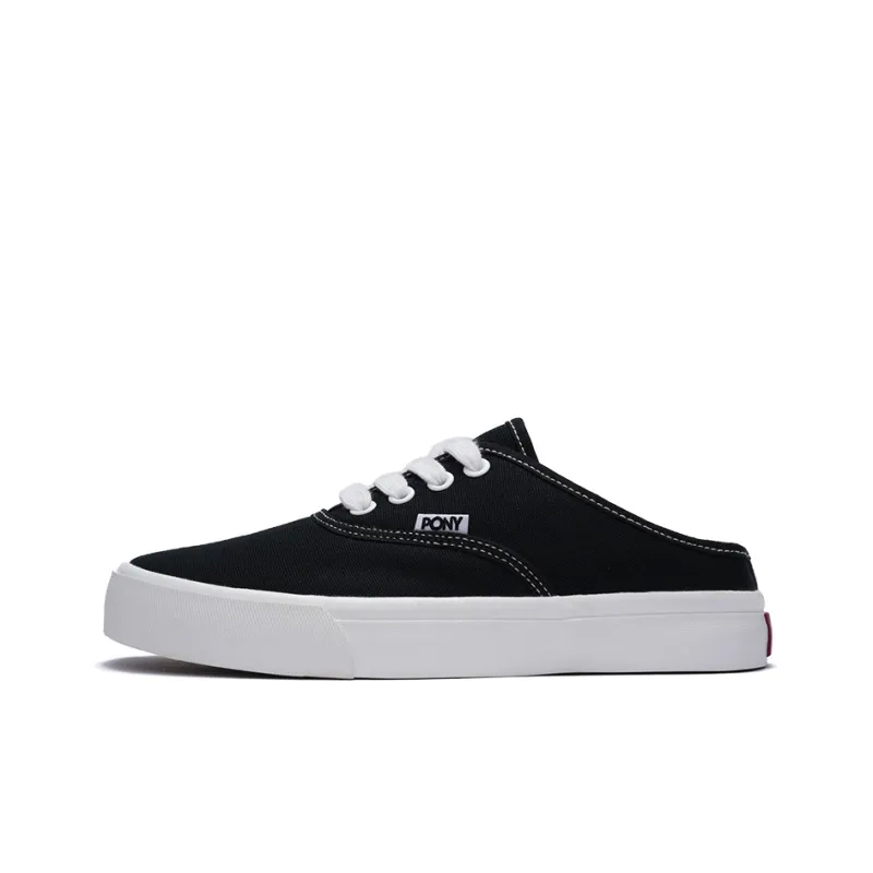 PONY Durable Breathable Low Top Canvas Shoes Women's Black-0
