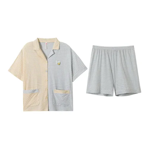 DAMOS·LOVE Pajama Set Summer Women's Yellow Blue