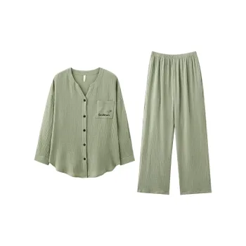 Tianmicat Pajama Set Women's Spring Grass Green