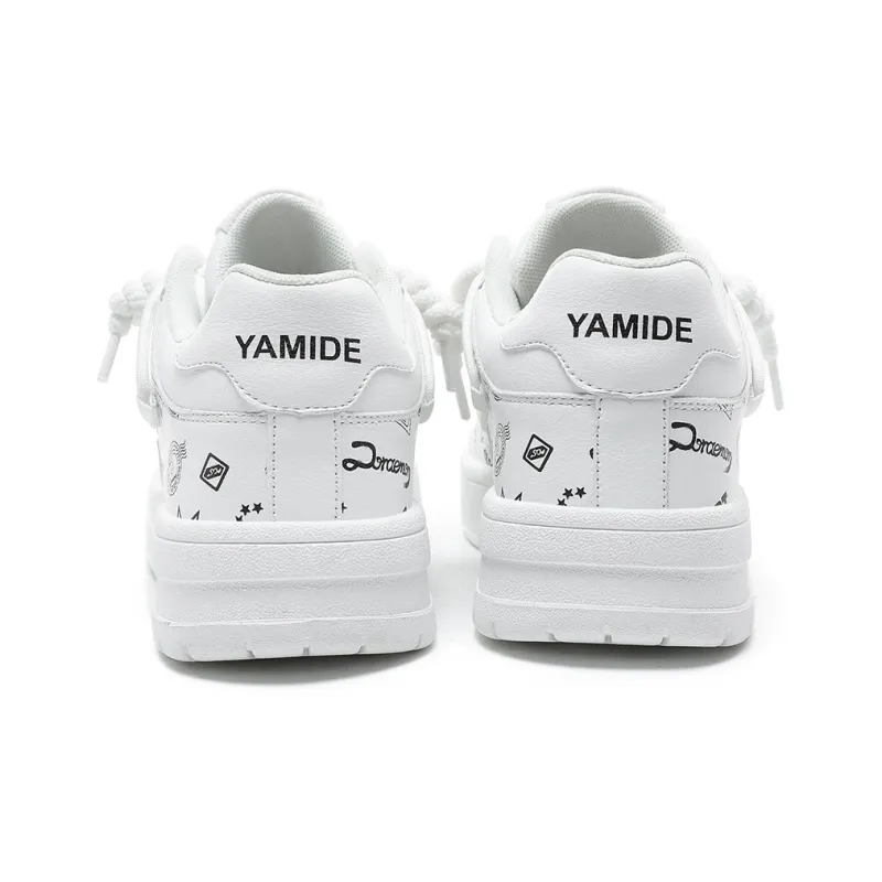 Yamid Slip Resistant, Abrasion Resistant, Breathable Low Top Skateboard Shoes Unisex Mismatched Couple Shoes-37