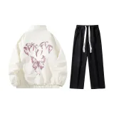 Set (Off-White Coats+Black Washable Jeans)