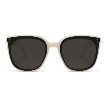 BOELEO Plate Frame Square Sunglasses Unisex Beige Tea Brown Champagne Black