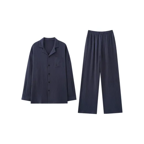 Tianmicat Pajama Set Men's Deep Haze Blue