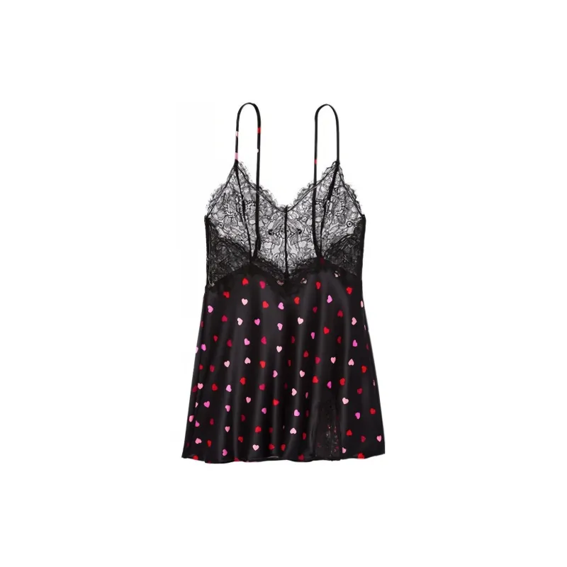 Victoria's Secret Nightgown Women's Black Heart Print-0